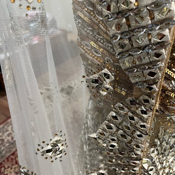 Original designer show stopper lehenga size6 in gold and silver color - Picture 3 of 10